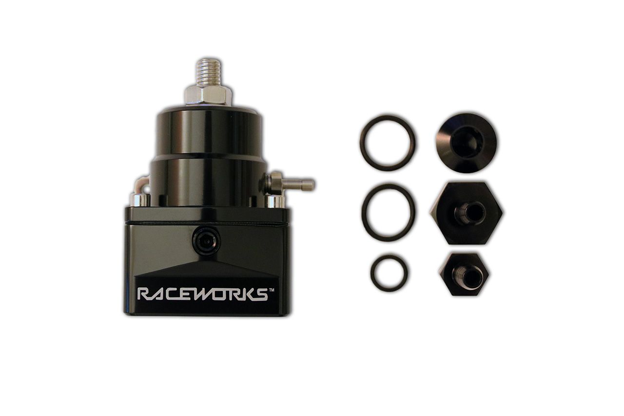 Raceworks Adjustable EFI Fuel Pressure Regulator FPR Kit E85 9.5mm 3/8