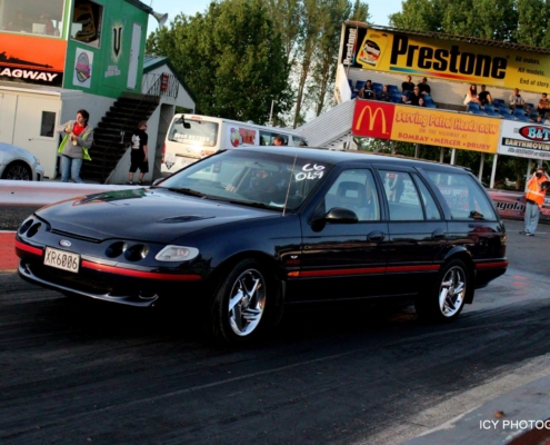 EF XR6 Wagon at the drags in NZ