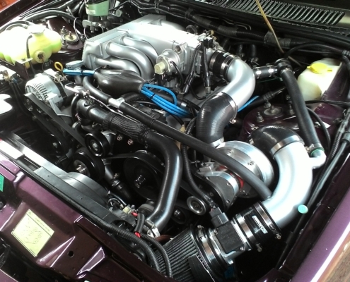 Nathans Supercharged EB Falcon 5.0L Windsor V8 Engine Bay