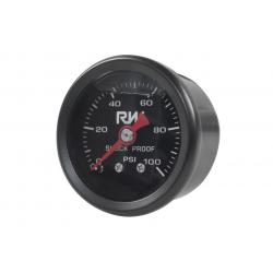 Raceworks Fuel Pressure Gauge 0-100psi Liquid Filled 1/8" NPT