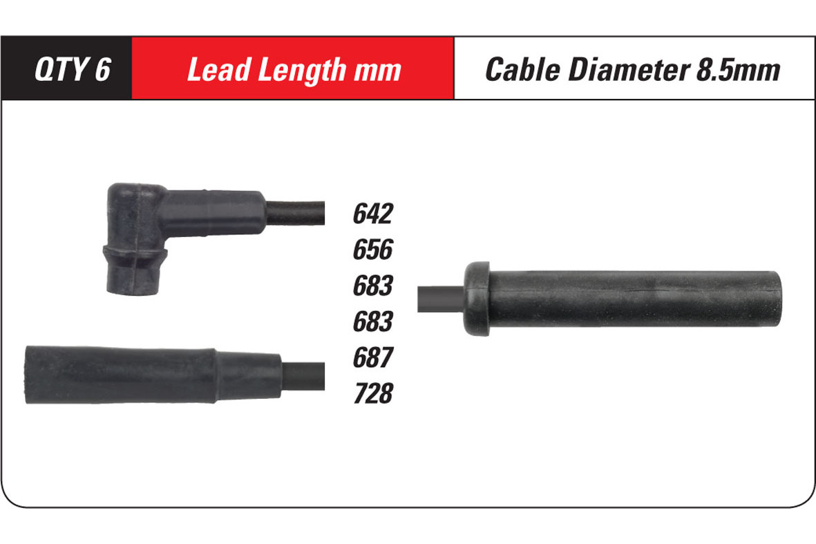Spark Plug Ignition Leads Suits Ford Falcon/Fairlane Series 1 V6 AU 9800 *New* Ignition Systems