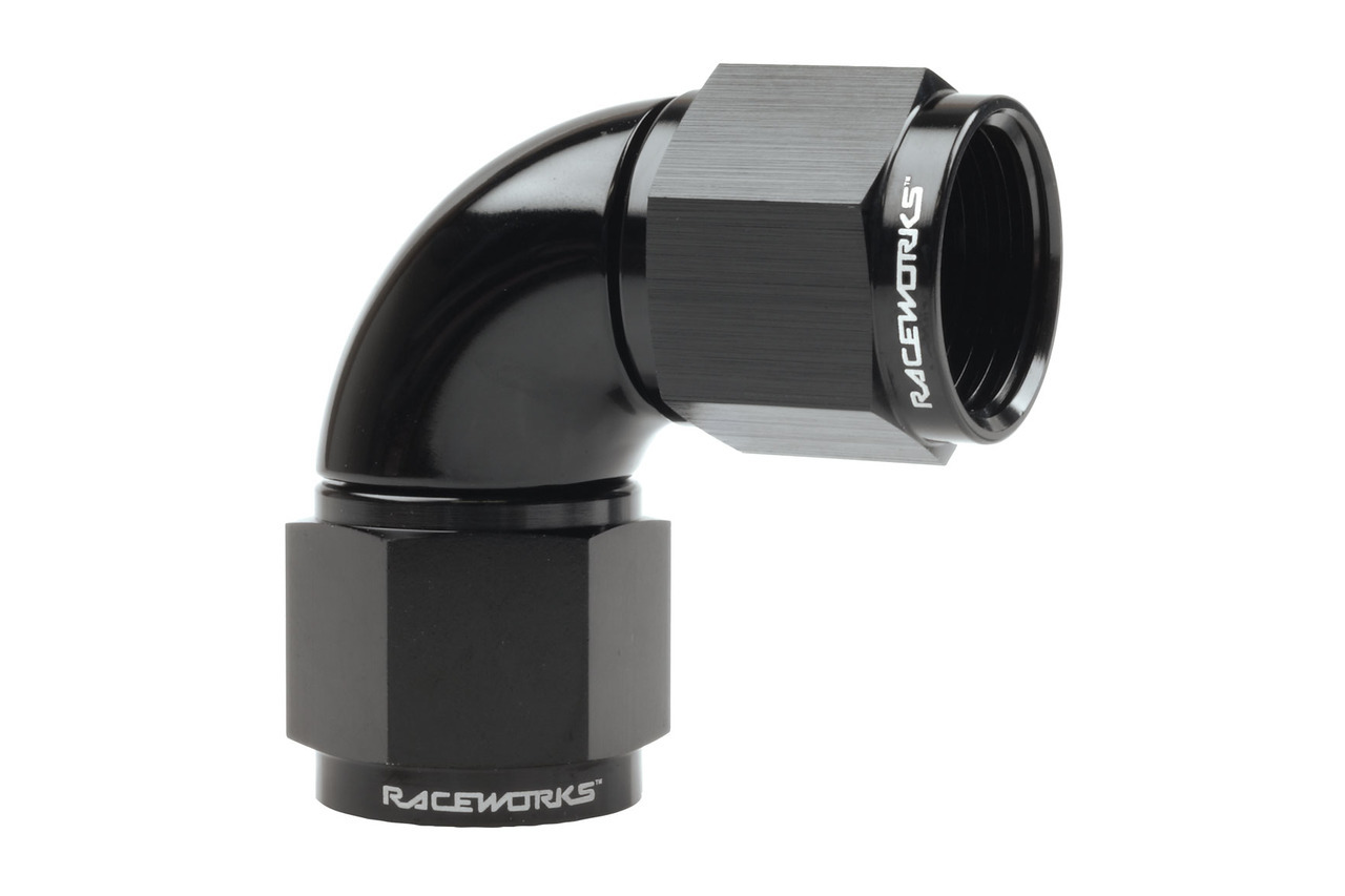 Raceworks 10AN Female Swivel To Male JIC Flare Fitting With 1/8" NPT Port – Black, RWF-140-10BK