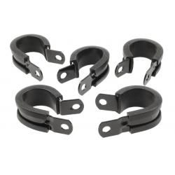 Raceworks 1 1/2" / 38.1mm Cushioned P Clip - 5pk - Black