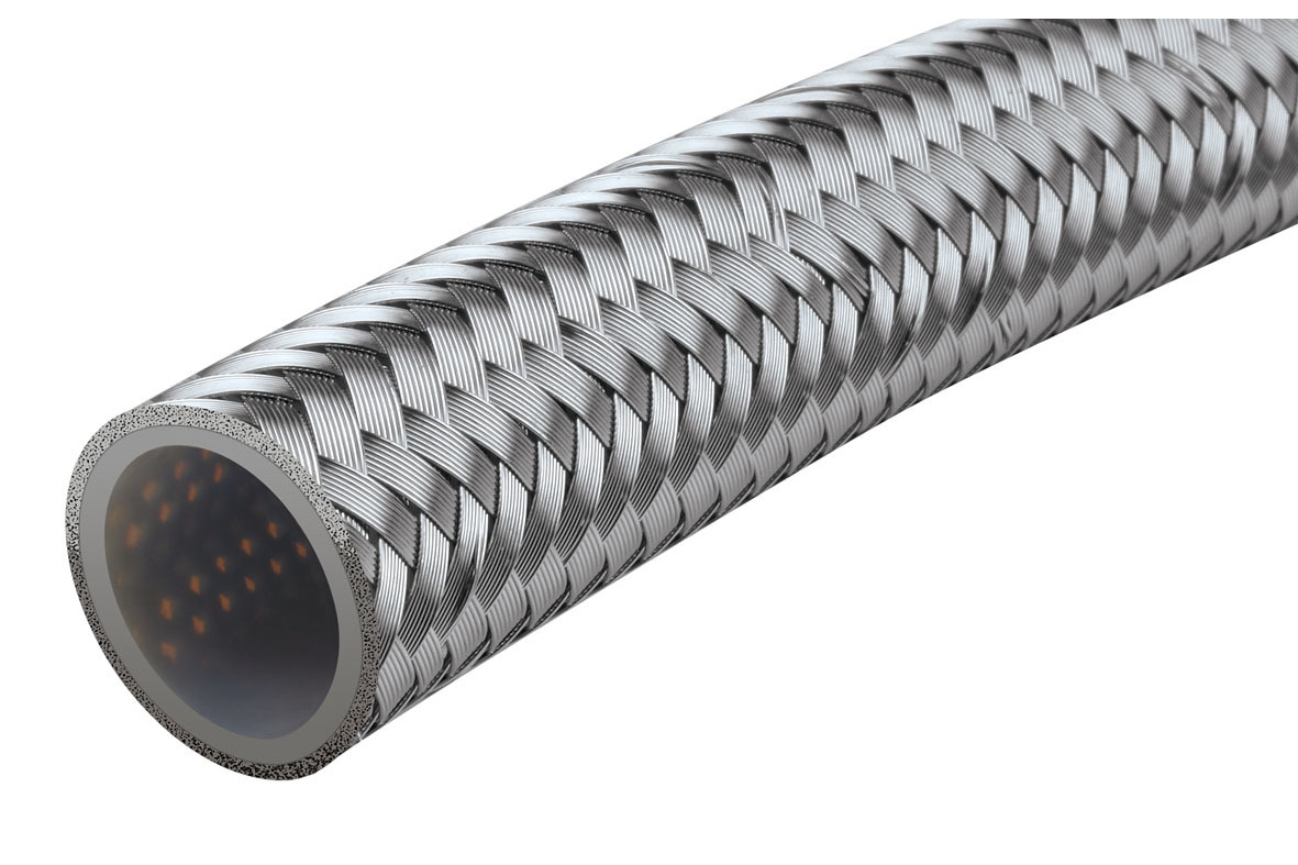 thumbnail interactive-video image 1 of Raceworks AN10 Black Nylon Braided PTFE Hose – RWH-240-10 – 1 Meter – Made In USA 1 of 2