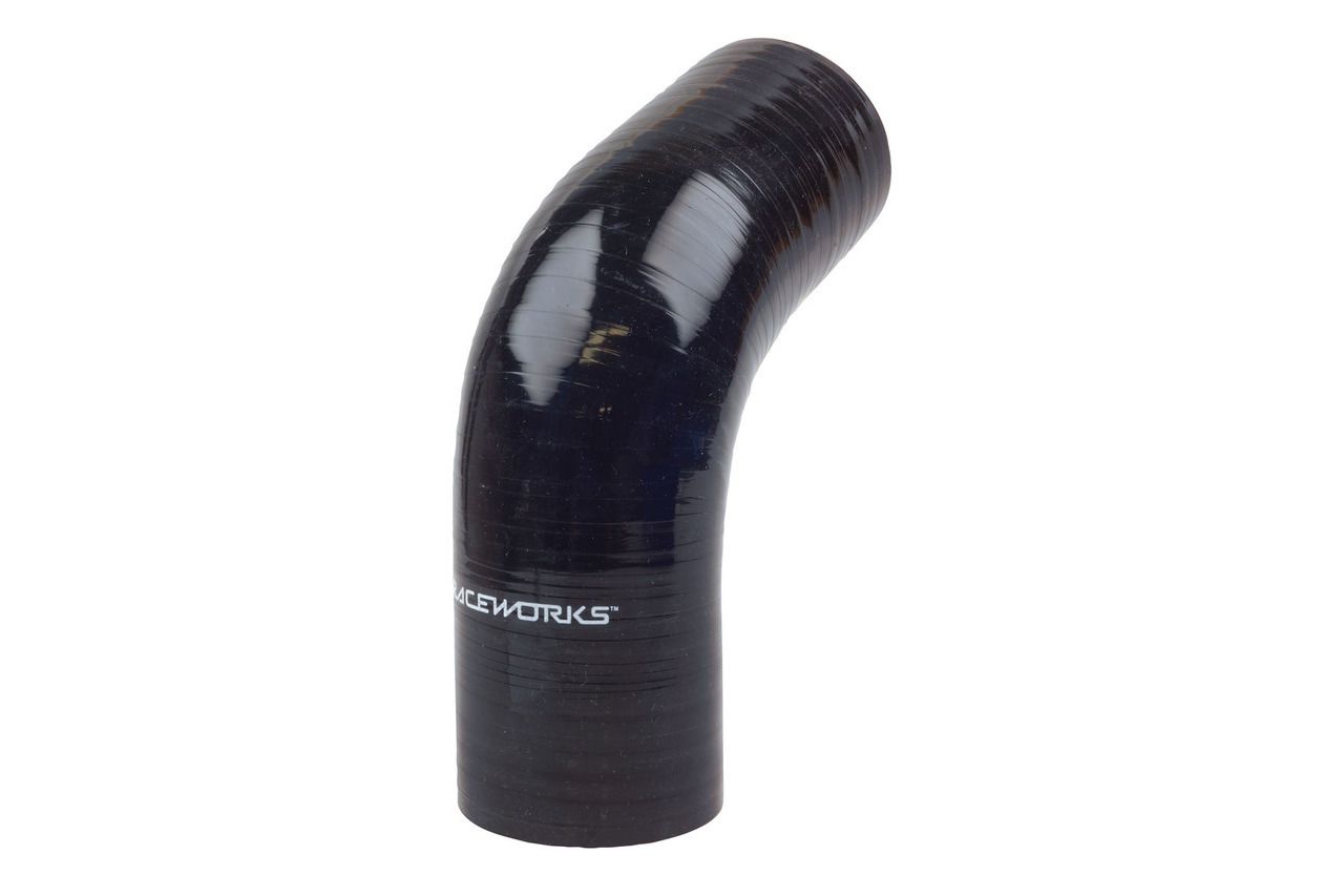 thumbnail image 2 of Raceworks 90 Degree Silicone Hose 2.5" Elbow – 63mm Gloss Black, Universal Fit 2 of 4