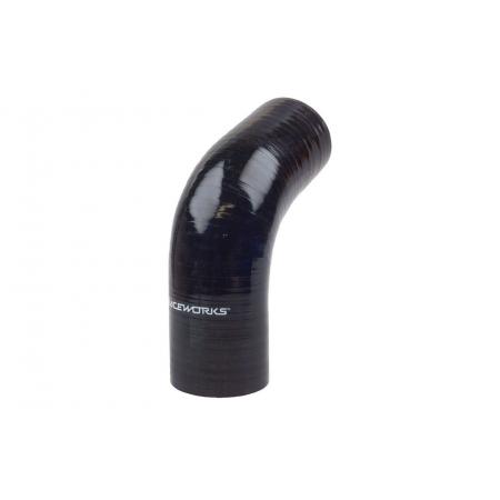 Raceworks 90 Degree Silicone Reducer Elbow 2.25" To 2.5" (57-63mm) – Black, High Temp