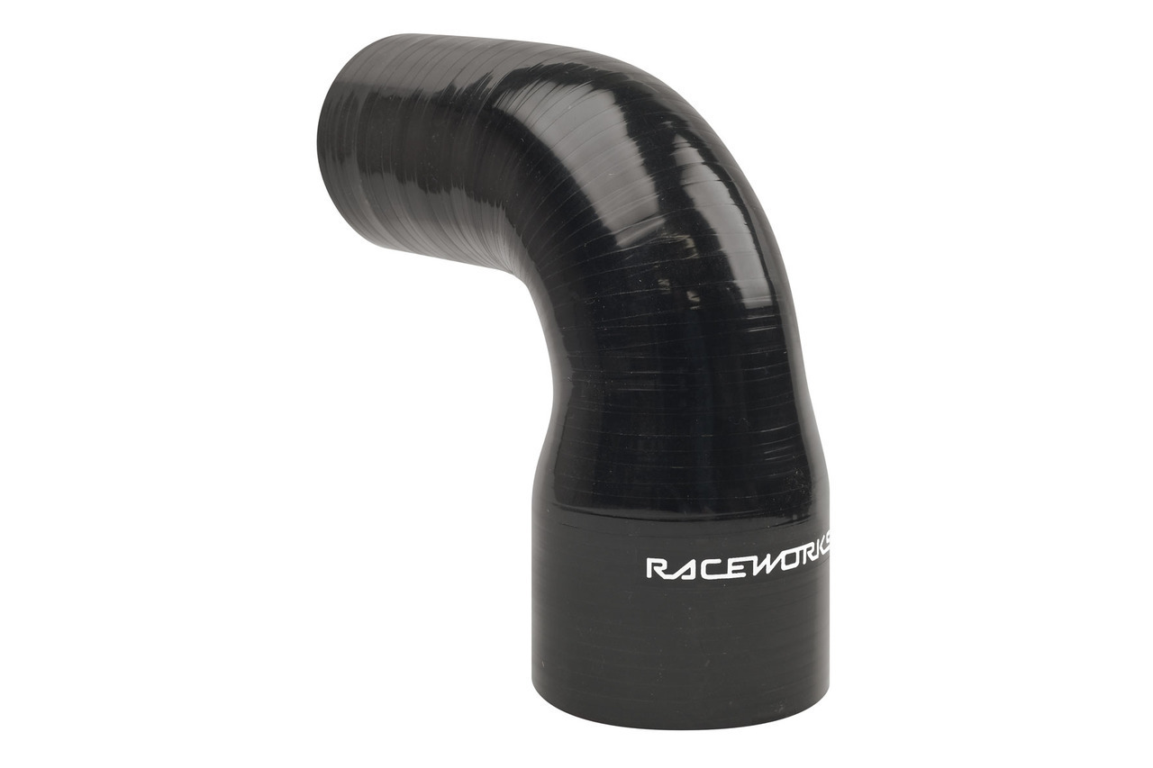 Silicone Elbow 2.5 ID X 90 Degree - Gloss Black - One Long Leg