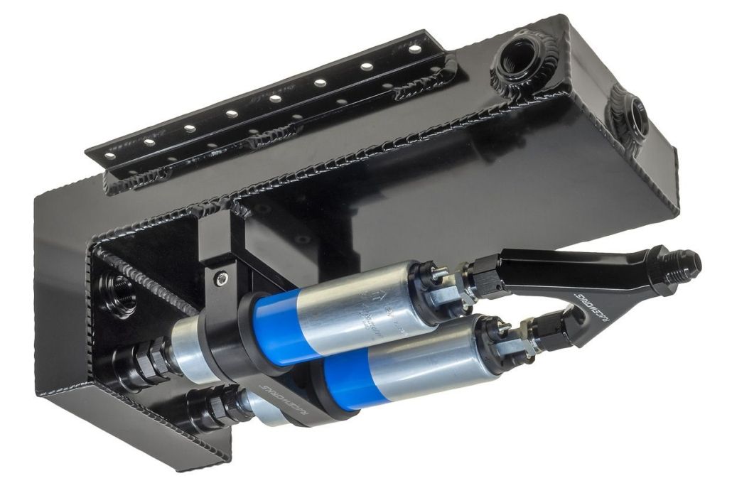 Raceworks 2.5L Undercar Surge Tank Suit Twin Pumps Black T.I