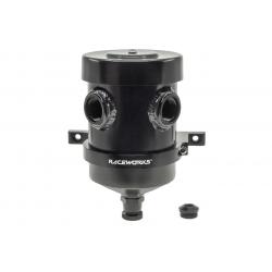 Raceworks Catch Can Internal Breather Tank 1L With Drain Tap Black - Y Ports