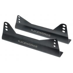 Raceworks 125mm Black Carbon Steel Seat Mounts FIA Approved