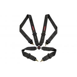 Raceworks 4 Point Cam Lock FIA Harness - 3" / 76mm Black w/ Black Metal Hardware