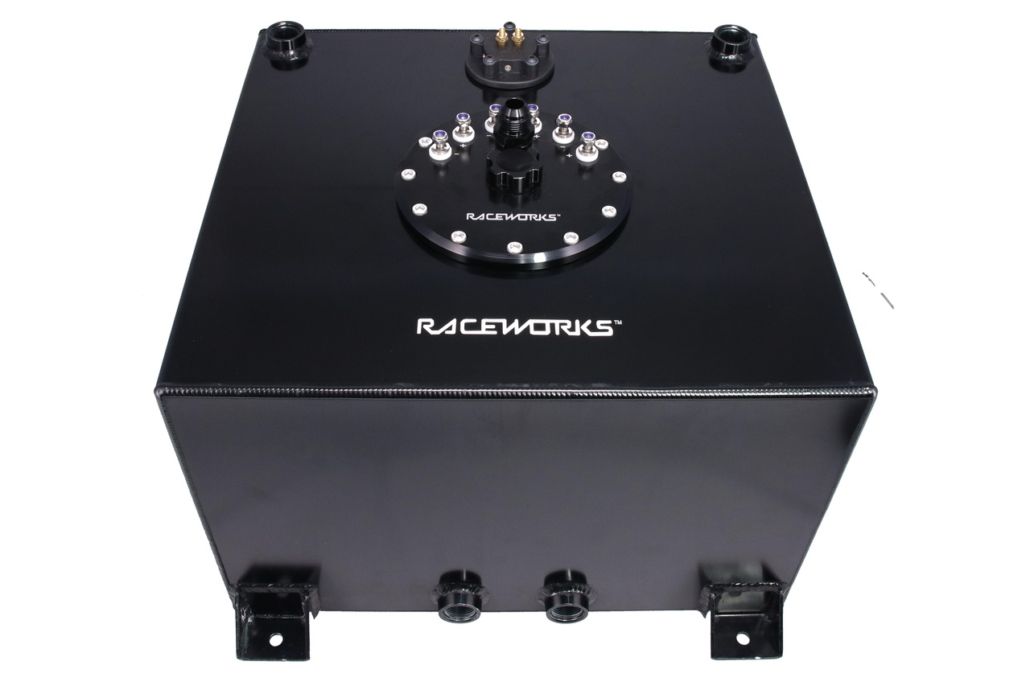 Labwork 20 Gallon (80L) Polished Aluminum Race Drift Fuel Cell Tank With Level Sender – 10AN Inlet/Outlet