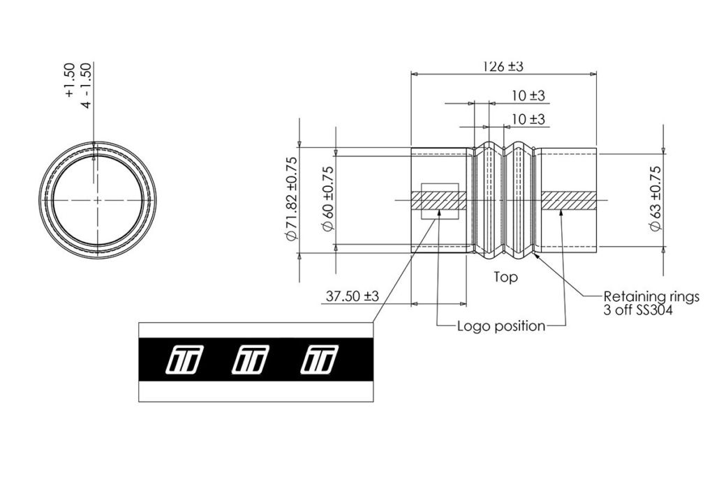 thumbnail image 2 of 64mm 2.5" 2 1/2" Silicone Hump Turbo Hose Straight Joiner Connector 3 2 of 9