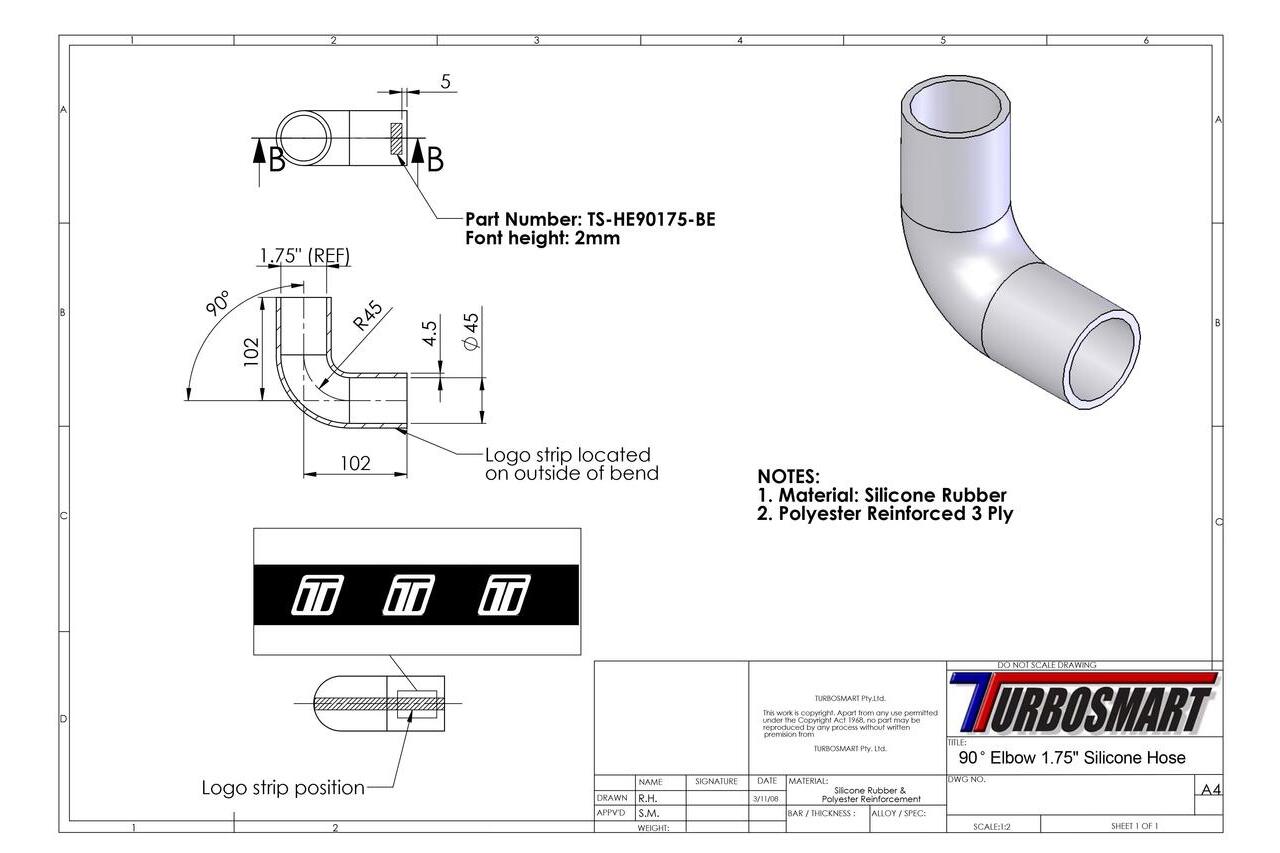 Turbosmart 45deg Elbow 1.75
