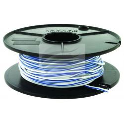 Tycab 3mm Single Core White/Blue Trace V90 Automotive Cable (14/0.32)  - 30m