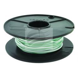 Tycab 3mm Single Core White/Green Trace V90 Automotive Cable (14/0.32)  - 30m